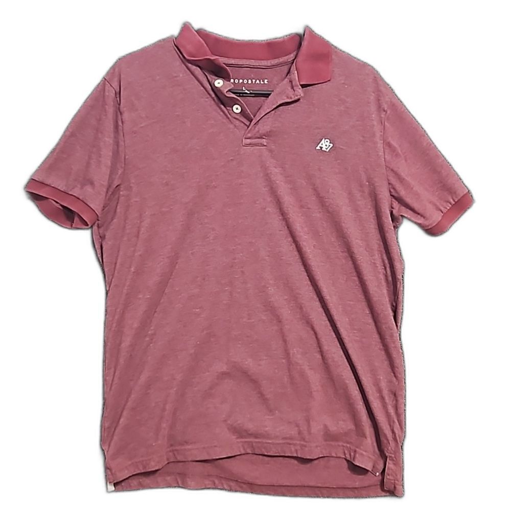 Aeropostale Burgundy Short Sleeve Collared Polo Shirt Men's Large